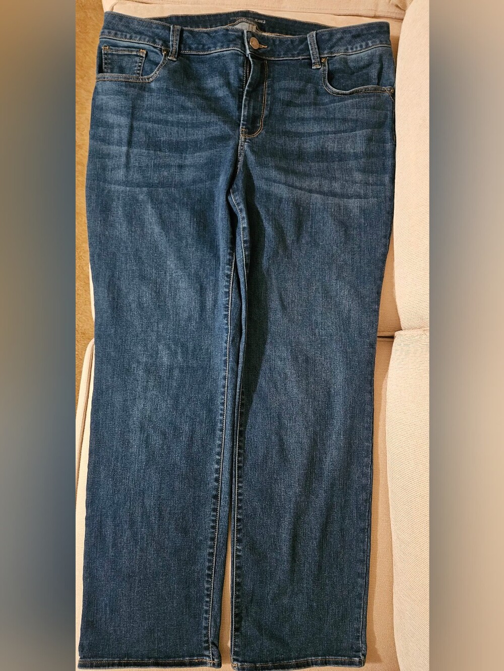 Chico’s Straight Leg Blue Jeans Size 3 / US 16 XL Stretch Ankle Denim